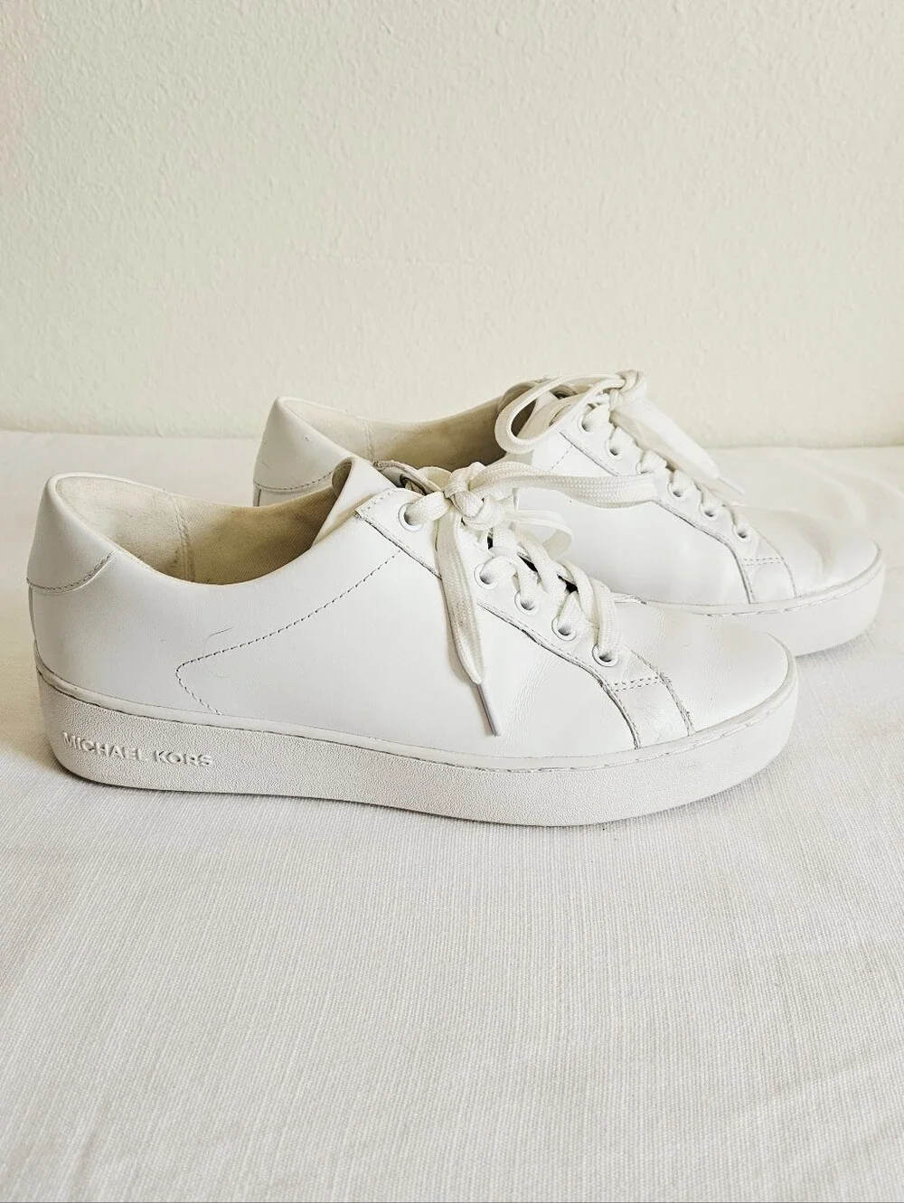 Michael Kors Women's White Leather Low-Top Sneakers